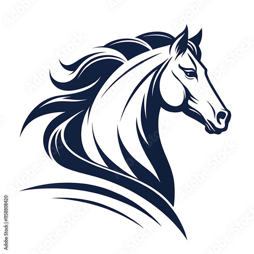 horse head logo silhouette vector art illustration photo