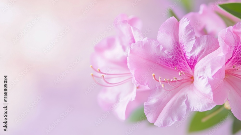 A delicate pink azalea against a soft lavender background, close-up shot, Minimalist style A delicate pink azalea against a soft lavender background, close-up shot, Minimalist style