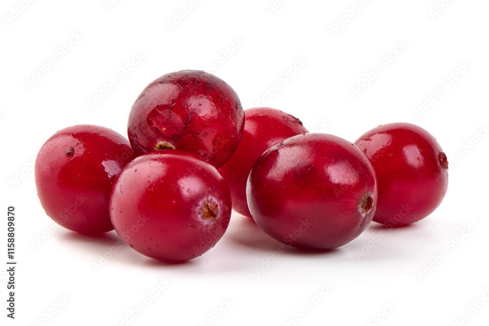 Fresh red cranberries isolated on white background. Fresh red cranberries isolated on white background.