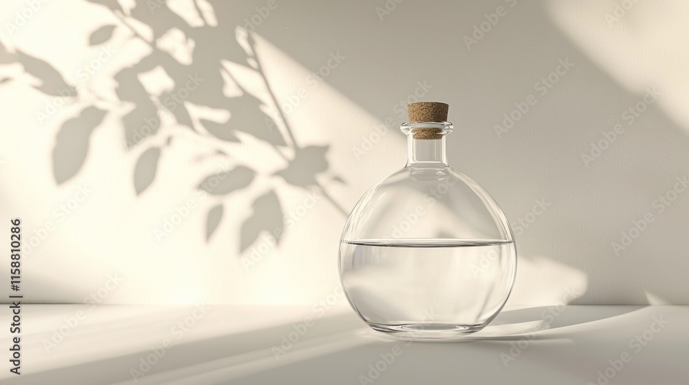 Glass bottle with water, sunlight shadow. (1) Glass bottle with water, sunlight shadow. (1)