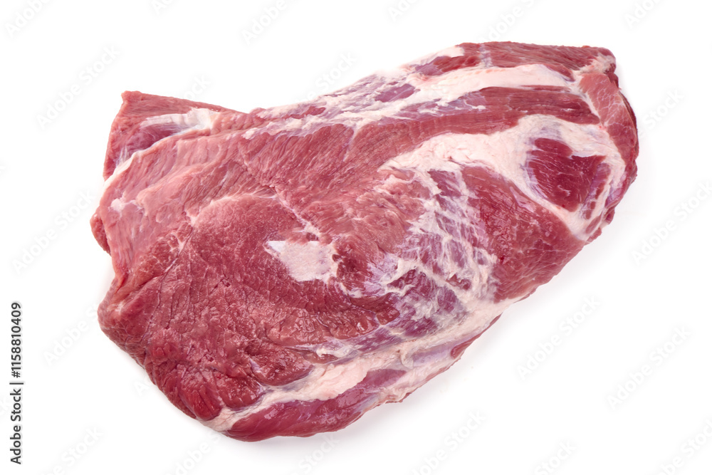 Chilled pork shoulder, isolated on white background. Chilled pork shoulder, isolated on white background.