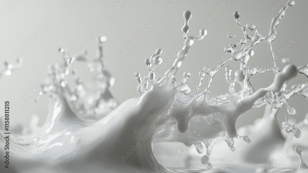 Close-up of a dynamic milk splash. Close-up of a dynamic milk splash.