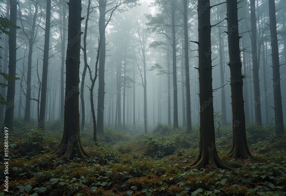 Naklejka premium morning in the forest