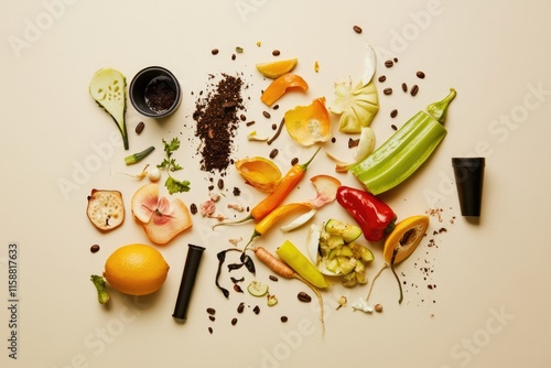 Minimalist Compost Sorting Concept for Eco-Friendly Organization photo