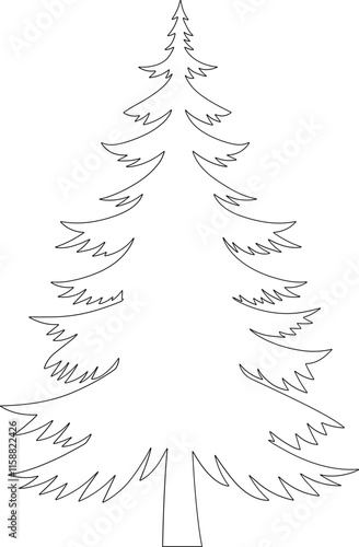 Fir tree silhouette desigh illustration