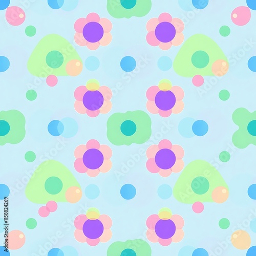 Sweet Pastel Floral Seamless Pattern:  Delicate pastel hues and whimsical shapes, perfect for adding a touch of sweetness and charm to any project.  