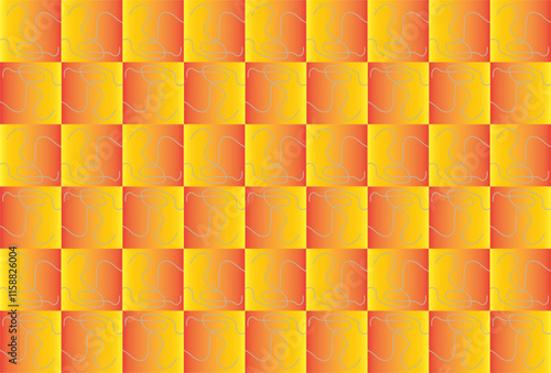  Cafe Wall Illusion with Orange Gradient Bricks