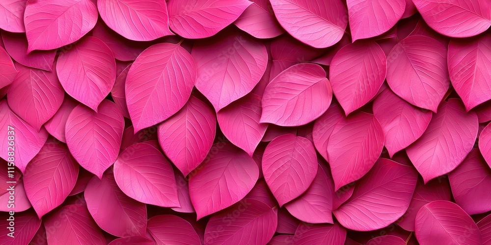 Fototapeta premium A vibrant close-up of overlapping pink leaves creates a beautiful, textured background that evokes a sense of nature and freshness.