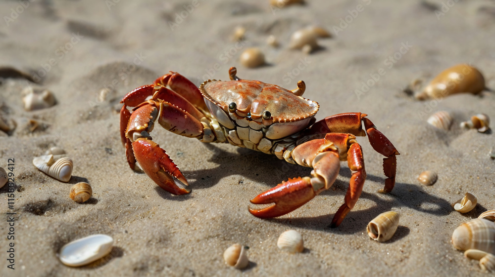 Crab on Sandy Seafloor Crab on Sandy Seafloor