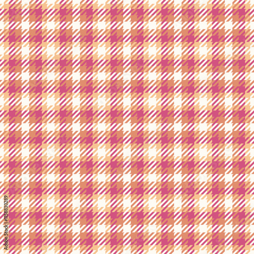 Factory pattern check tartan, attire plaid texture background. Fibre seamless fabric vector textile in orange and ivory colors.