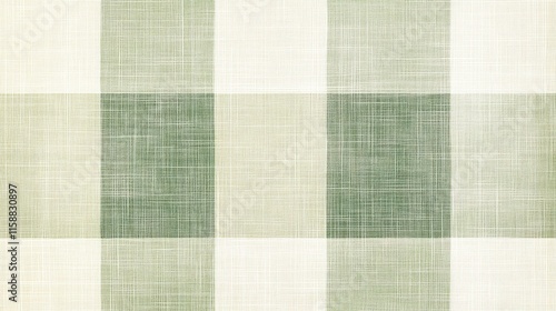 Green and Cream Checkered Textile Pattern with Subtle Texture