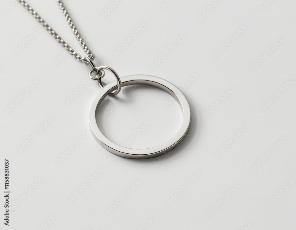 Silver Keychain with Minimalist Design Silver Keychain with Minimalist Design