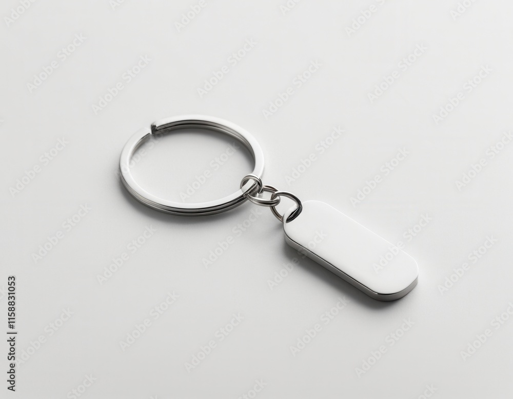 Silver Keychain with Minimalist Design Silver Keychain with Minimalist Design