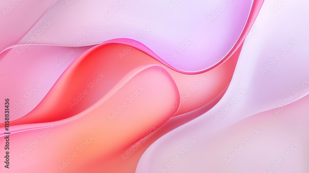 Fototapeta premium Bright red heart symbols blend with soft violet gradients in a minimalist abstract background design