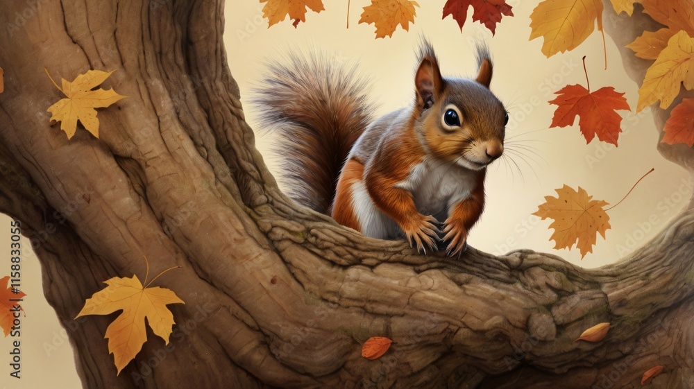 Fototapeta premium squirrel in the tree