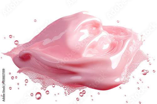 Serum or liquid gel moisturizer with soft, floating bubbles, isolated on a transparent background, created using generative AI, highlighting its smooth texture and clarity.