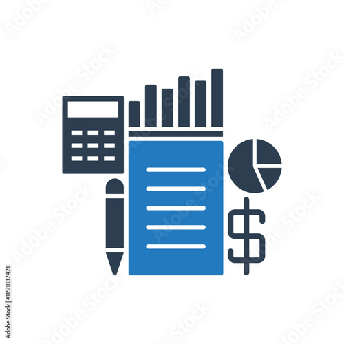 Business Document Icon - Accounting Icon Sign Symbol