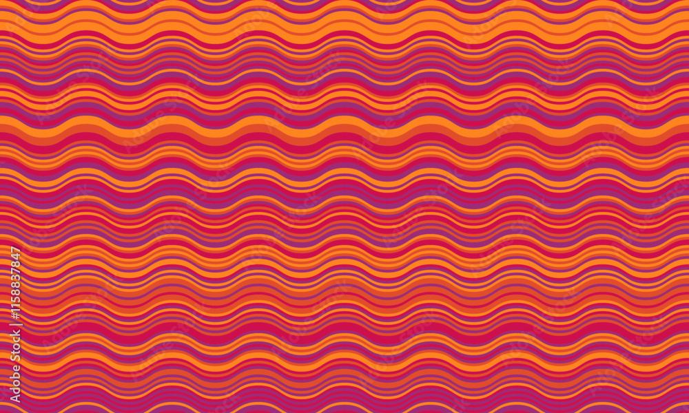 Abstract background with wavy stripes in vibrant colors, creating a rippled, liquid effect. Smooth curves and textured lines add elegance, vitality, and creativity. Ideal for wallpaper or textile. Abstract background with wavy stripes in vibrant colors, creating a rippled, liquid effect. Smooth curves and textured lines add elegance, vitality, and creativity. Ideal for wallpaper or textile.