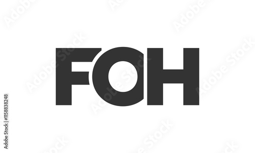 FOH logo design template with strong and modern bold text. Initial based vector logotype featuring simple and minimal typography. Trendy company identity. photo