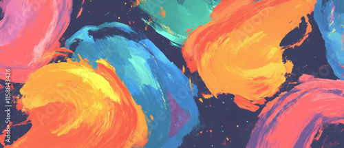 Swirling vibrant watercolor patterns create a dynamic and colorful background photo