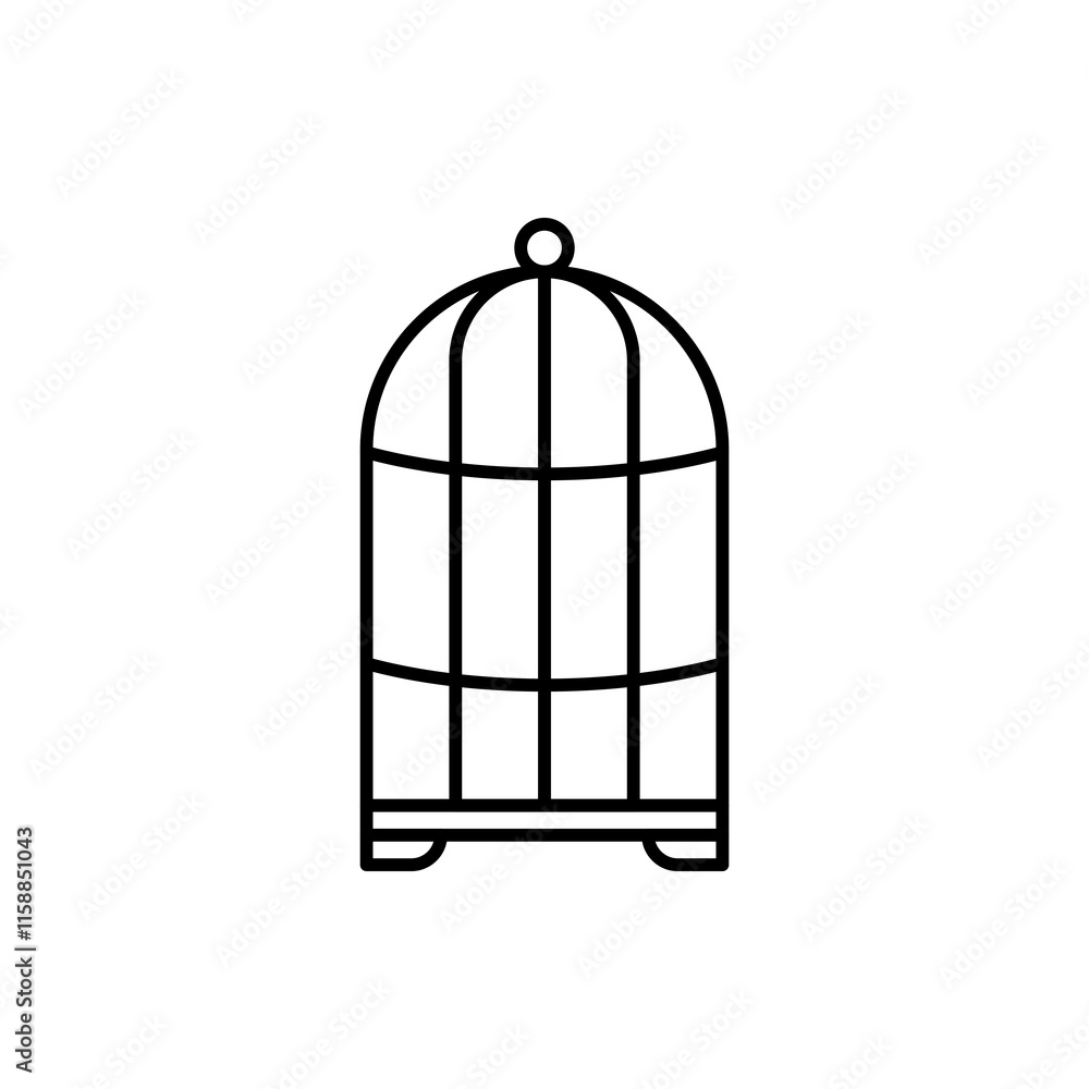 pet bird cage icon, line vector isolated on white background. trendy and modern design pet bird cage icon, line vector isolated on white background. trendy and modern design