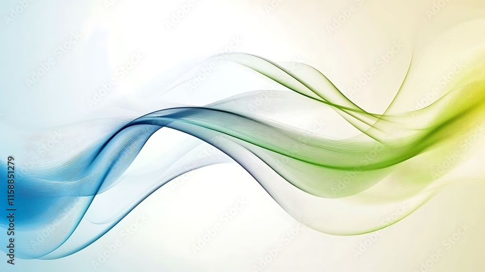 Abstract Green Blue Wave Swirls: Serene Digital Artwork Abstract Green Blue Wave Swirls: Serene Digital Artwork