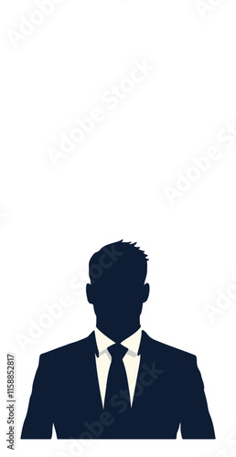Corporate employee silhouette vector illustration 