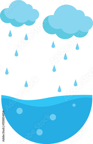 precipitation in water cycle Illustration