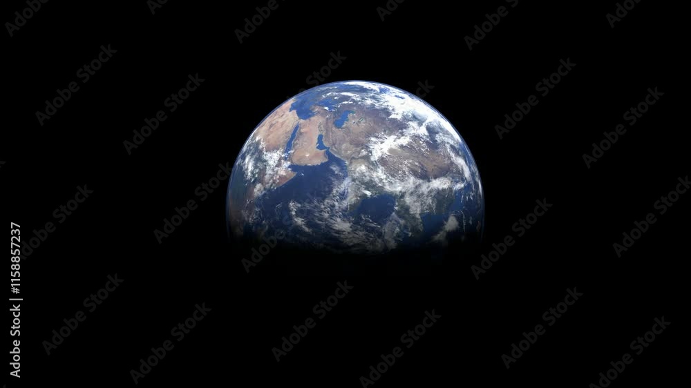 Realistic Earth Rotating on black Loop . Globe is centered in frame, with correct rotation in seamless loop 4k Realistic Earth Rotating on black Loop . Globe is centered in frame, with correct rotation in seamless loop 4k