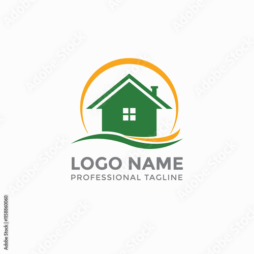 Modern home logo, house fully editable vector template
