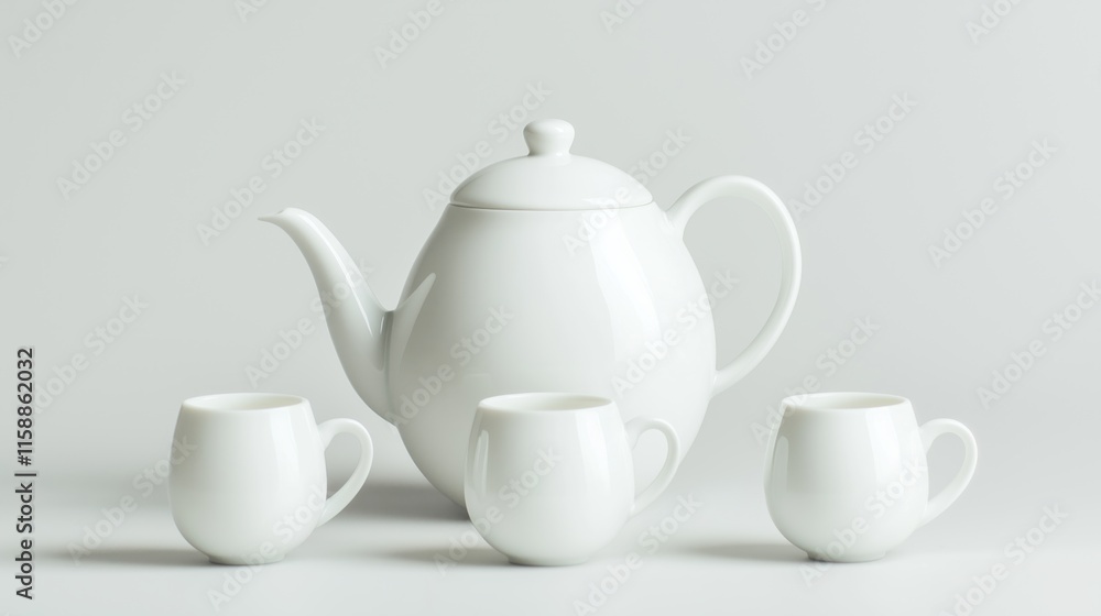 Minimalist Scandinavian Porcelain Tea Set in Neutral Tones Minimalist Scandinavian Porcelain Tea Set in Neutral Tones