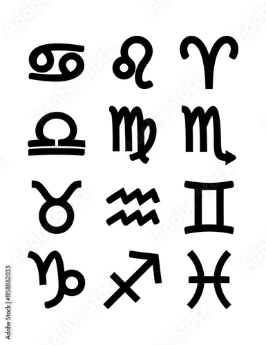 zodiac, icon, sign, symbol, vector, set, astrology, horoscope, alphabet, font, aries, illustration, gemini, cancer, design, virgo, text, leo, aquarius, taurus, letter, symbols, libra, numbers, caprico