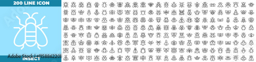 Insect Line Editable Icons set