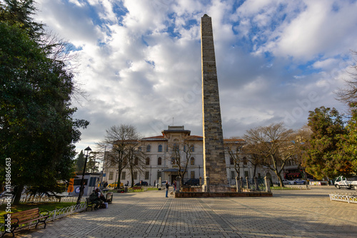 Obraz na płótnie Obelisk of Theodosius and Blue Mosque from Istanbul, Turkey. High quality photo w salonie