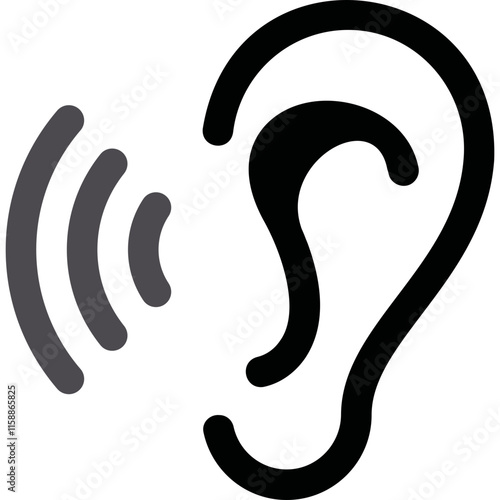 Ear simple vector icon
