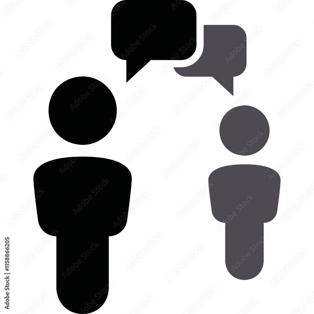 Simple vector icon people communicate Simple vector icon people communicate