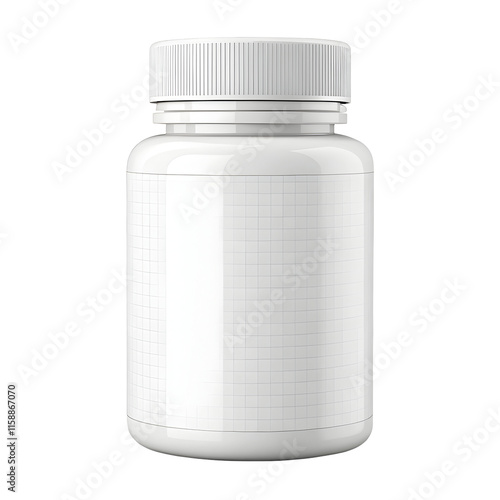 White Pill Bottle Mockup Isolated on Transparent Background PNG PSD  
