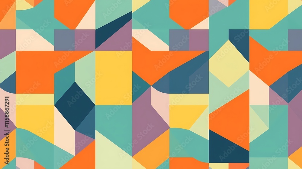 Geometric Abstract Pattern: A vibrant and dynamic composition of overlapping geometric shapes in a captivating interplay of colors and textures. Geometric Abstract Pattern: A vibrant and dynamic composition of overlapping geometric shapes in a captivating interplay of colors and textures.