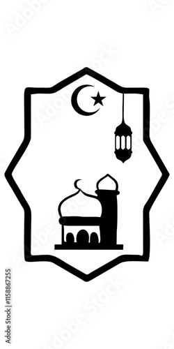 Template of islamic moments - lantern islamic