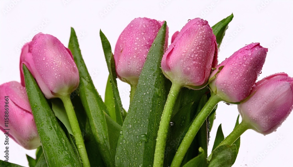 Fototapeta premium A Vibrant Bunch of Tulip Flowers in Full Bloom