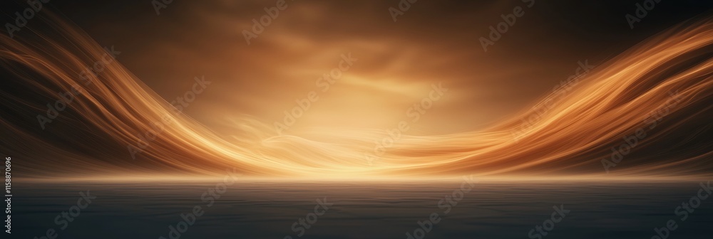 Obraz premium A large, empty space with a bright orange sky