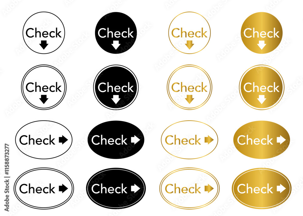 Obraz premium シンプルな矢印付き円、丸いリンクボタン04