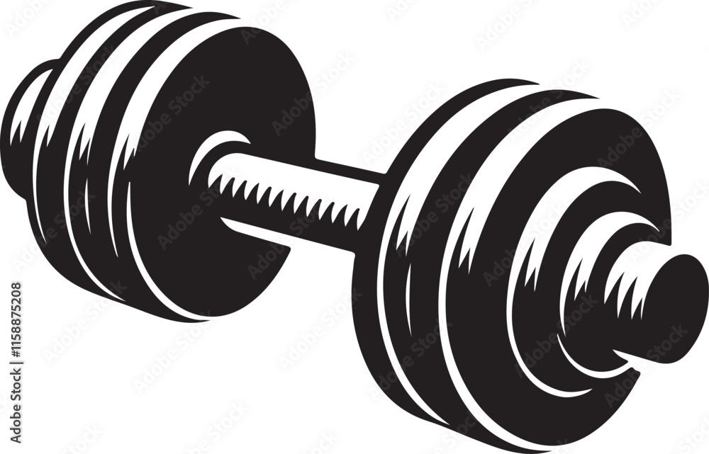 Powerful Dumbbell Vector Illustrations for Fitness and Workout Designs Powerful Dumbbell Vector Illustrations for Fitness and Workout Designs