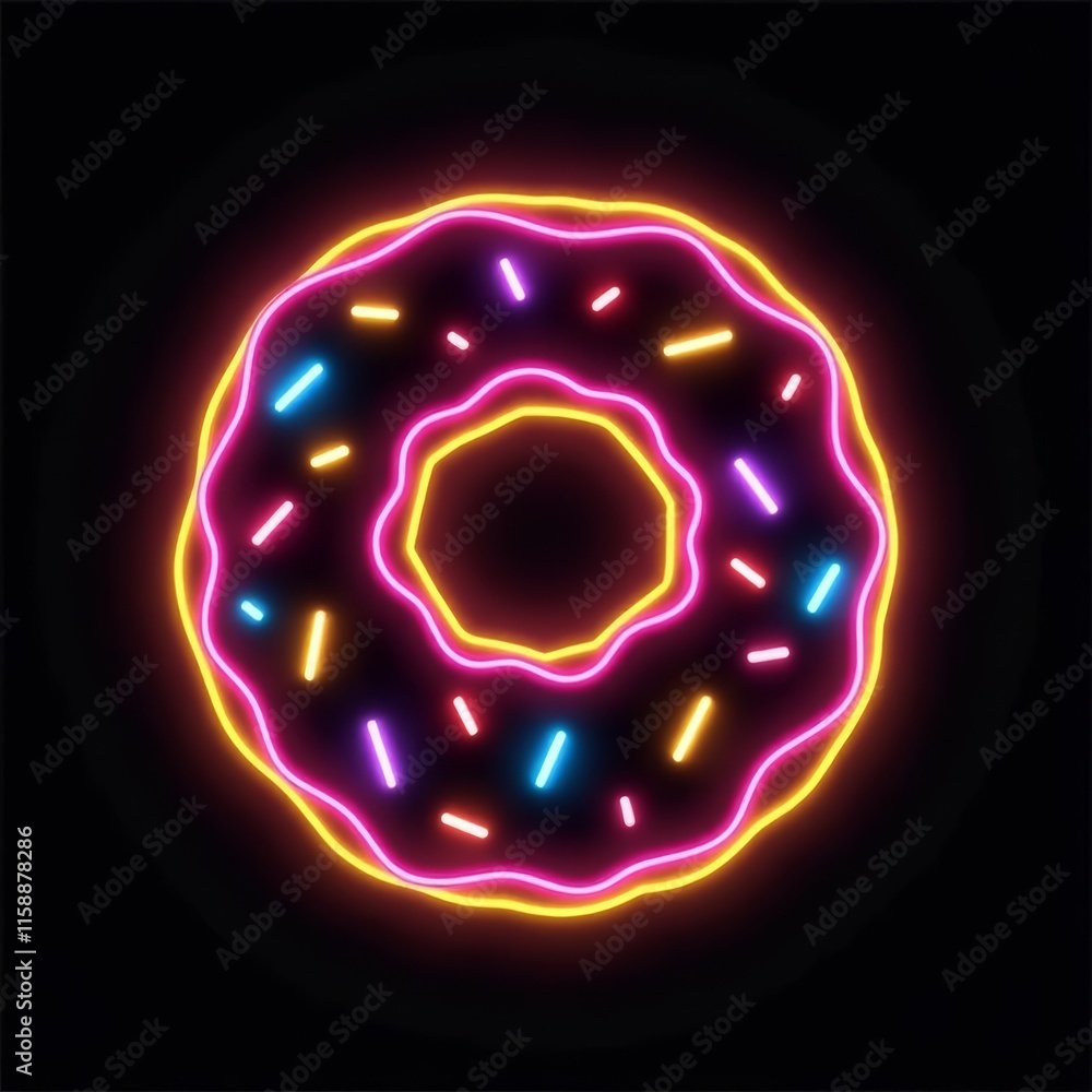 Fototapeta premium Neon Donut Art
