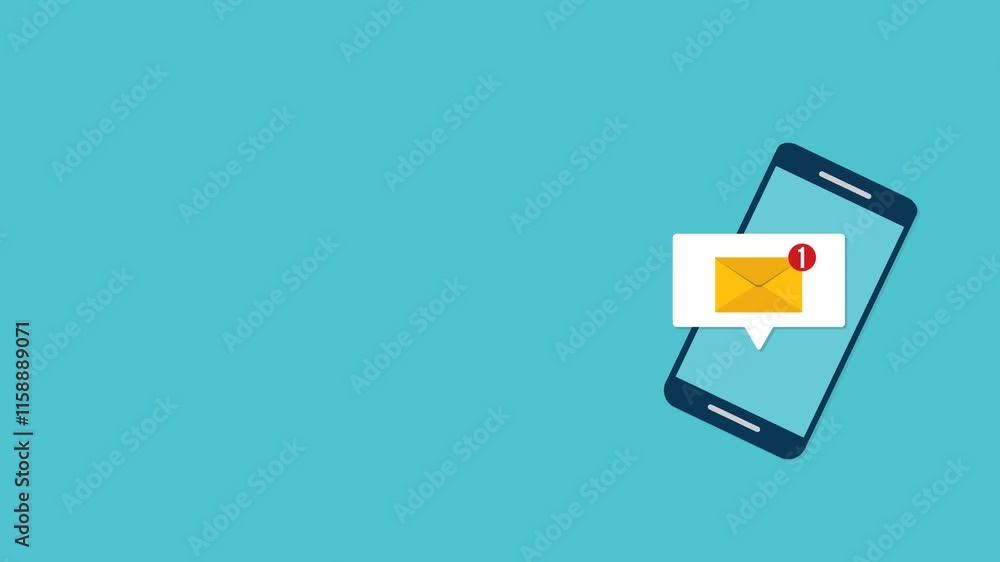 New message notification concept on smartphone. New email pop up. Incoming, open messaging. Chatting, mail, post, letter symbol, sign, emblem with new notification on phone or website New message notification concept on smartphone. New email pop up. Incoming, open messaging. Chatting, mail, post, letter symbol, sign, emblem with new notification on phone or website