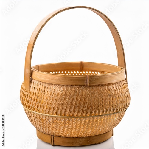 wicker basket isolated on white