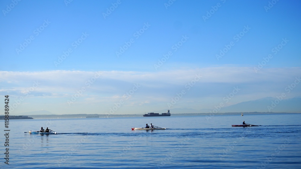 canoes on the sea canoes on the sea