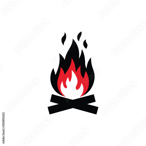  Bonfire silhouette vector template