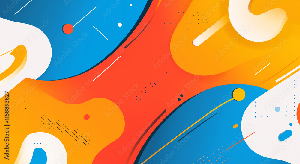 Obraz premium Dynamic Colorful Abstract Shapes Energetic Composition