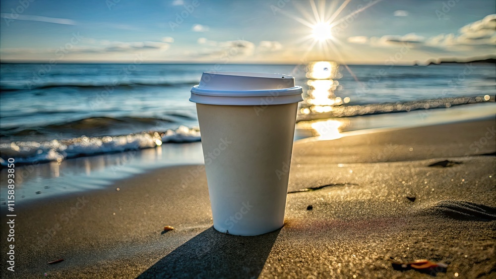 Savor seaside coffee: ocean views, sandy shores, summer sun; perfect takeaway bliss. Savor seaside coffee: ocean views, sandy shores, summer sun; perfect takeaway bliss.